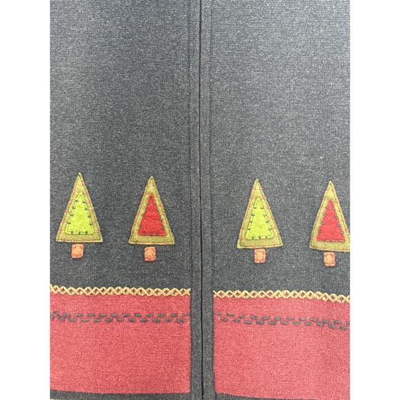 Woolrich Vintage Holiday Dark Grey Christmas Tree Zip Front Vest Women XL - Picture 4 of 6